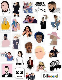 top musical artists stickers according to billboard singers ...