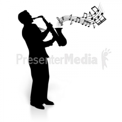 Silhouette Saxophone Player Notes - Signs and Symbols ...