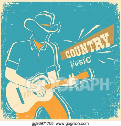 Vector Art - Country music festival with musician playing ...