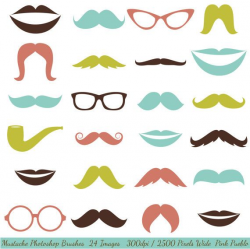 Mustache Photoshop Brushes with Glasses and Lips ...