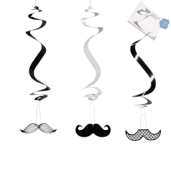 Amazon.com: Cardboard Mustache Hanging Swirls (With Sticky ...