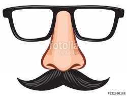 glasses and nose with mustache fake mask