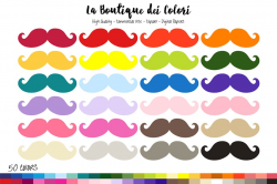 50 Rainbow mustache Clipart ~ Illustrations ~ Creative Market