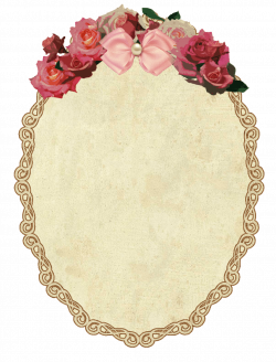 Vintage Oval Frame With Flowers PNG - PHOTOS PNG