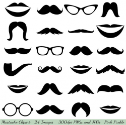 Mustache Clipart Clip Art, Glasses Clipart Clip Art, Lips Clipart ...