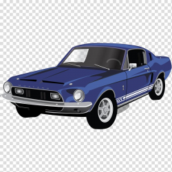 Blue Ford Mustang Shelby GT350 coupe drawing, classic car ...
