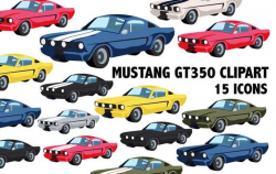 MUSTANG CLIPART - Classic Car icons | Products | Clip art ...