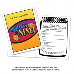 Mystery at the Mall Downloadable Game Party Kit | Dramatic ...