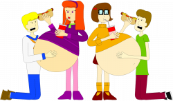 Velma and Daphne eating around their boys by Angry-Signs on DeviantArt