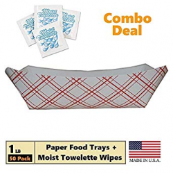 Amazon.com: Paper Food Tray, 1 lb Red Plaid on White Nacho ...
