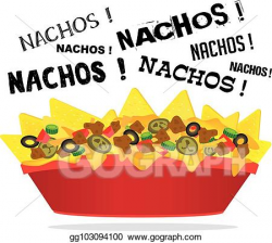 Vector Stock - Loaded cheese nacho with meat and jalapeno ...