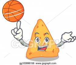 Vector Illustration - With basketball nachos character ...