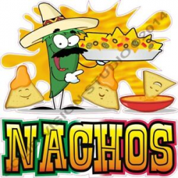 Details about Nachos & Cheese Pepper-n-Chips Cartoon Concession Trailer  Food Truck Sign Decal