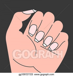 EPS Vector - Brittle nails, female hand. Stock Clipart ...