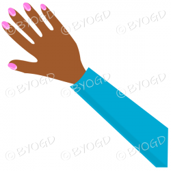 Female hand with light blue sleeve and nail polish ⋆ Be ...