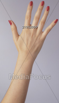 Stock Photo Female Hand with Red Nailpolish Clipart - Image ...