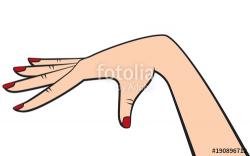 Elegant Woman Hand Pose for Kissing Palm Down with Red Nail ...