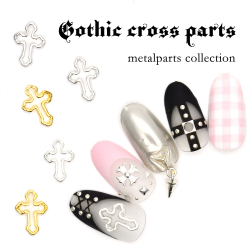 Cross cross fashion nail art metal parts with all for each two two colors  of Gothic cross parts metal parts gold silver