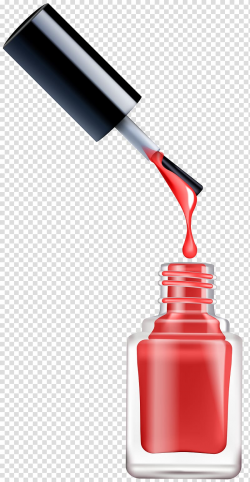 Opened pink nail polish bottle illustration, Nail polish ...
