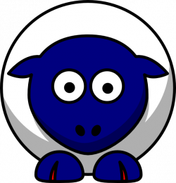 Sheep Looking Straight White With Blue Face And Red Nails Clip Art ...