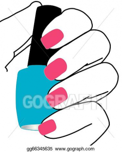 Vector Illustration - Nails with a nail polish in hand. EPS ...