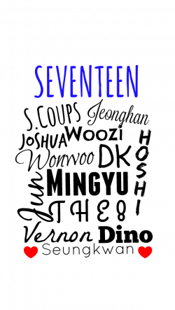 Seventeen Member Names PNG by 09ygjh on DeviantArt