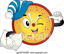 Vector Art - Clock mascot afternoon nap time illustration ...