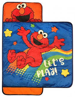 Sesame Street Lets Play Nap Mat - Built-in Pillow and Blanket featuring  Elmo - Super Soft Microfiber Kids'/Toddler/Children's Bedding, Ages 3-7 ...