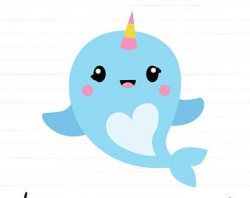 Cute narwhal clipart | Etsy
