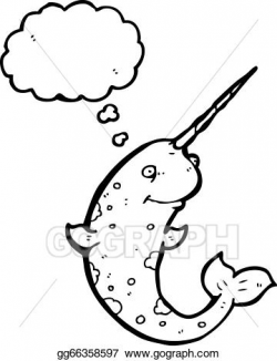Vector Stock - Happy cartoon narwhal. Clipart Illustration ...