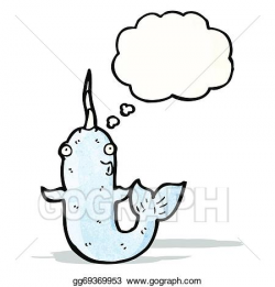 Vector Stock - Happy cartoon narwhal. Clipart Illustration ...