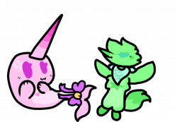 The green penguin and the pink narwhal by Scarlethfluffyadopts on ...