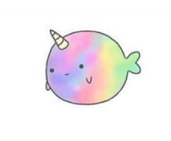 Rainbow Narwhal Clipart