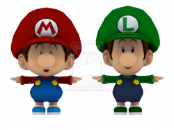 Baby Mario and Baby Luigi 3D Models Render by RatchetMario ...