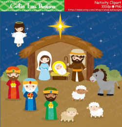 NATIVITY Birth of Jesus Clipart Christmas Clipart