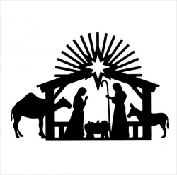 Nativity Scene Black And White | Free download best Nativity ...