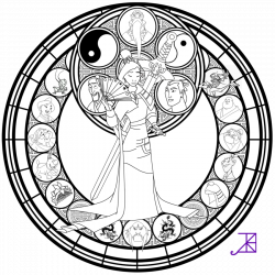 Mulan Stained Glass -line art- by Akili-Amethyst on deviantART ...