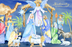 Watercolor Clipart Nativity ~ Illustrations ~ Creative Market