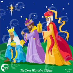 Christmas Clipart, Three Wise men, Three Kings, Nativity ...