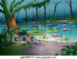 Vector Stock - A river in a beautiful nature. Stock Clip Art ...