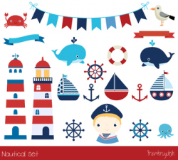 Nautical clip art, Sailing clipart, Sailboats, Lighthouse, Anchor ...