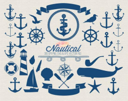 BUY 2 GET 1 FREE nautical clipart - anchor clip art - nautical svg vector  clipart - anchor clipart - sea clipart - Commercial Use ok