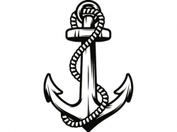 Anchor #6 Rope Ship Boat Nautical Marine Sailing Sea Ocean Naval Fishing  Boating Logo .SVG .EPS .PNG Clipart Vector Cricut Cut Cutting File