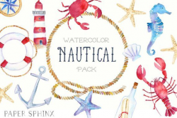 Watercolor Nautical Clipart | Ocean Clipart - Sailboat ...