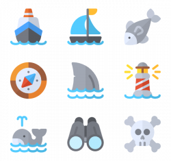 Nautical Icons - 358 free vector icons