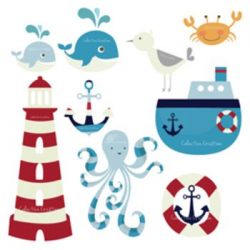 Nautical Themed Digital Clip Art Set - Personal and Commer ...