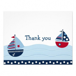 Sail Away Sailboat Nautical Thank You Note Cards | Zazzle ...