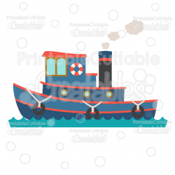 Tugboat Cuttable SVG File & Clipart for Silhouette, Cricut ...