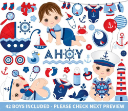 Nautical Baby Boy Clipart - Vector Nautical Clipart, Baby Clipart, Newborn  Clipart, Nautical Baby Clipart, Nautical Baby Boy Clip Art