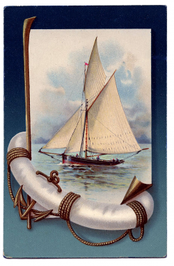 Vintage Nautical Clip Art - Beautiful Sailboat - The ...